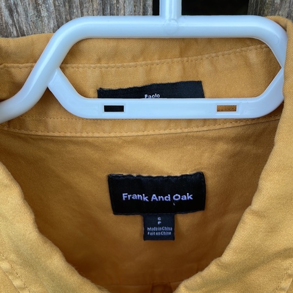 Frank & Oak Short Sleeve Paolo Button up in mustard yellow - Picture 2 of 4